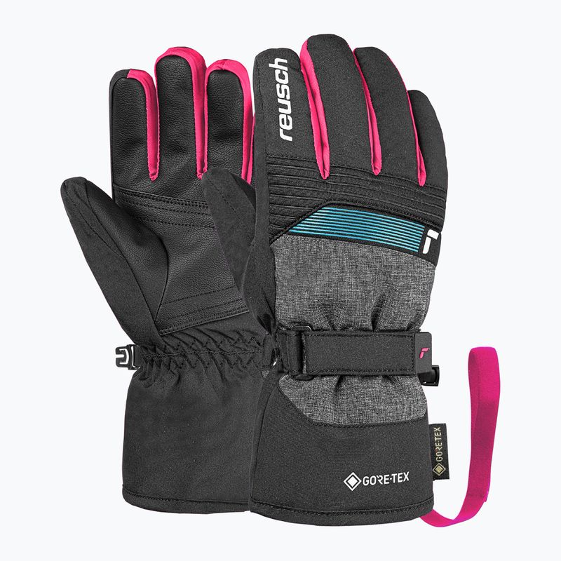 Vaikiškos slidinėjimo pirštinės Reusch Rocket GORE-TEX black/black melange/pink glo