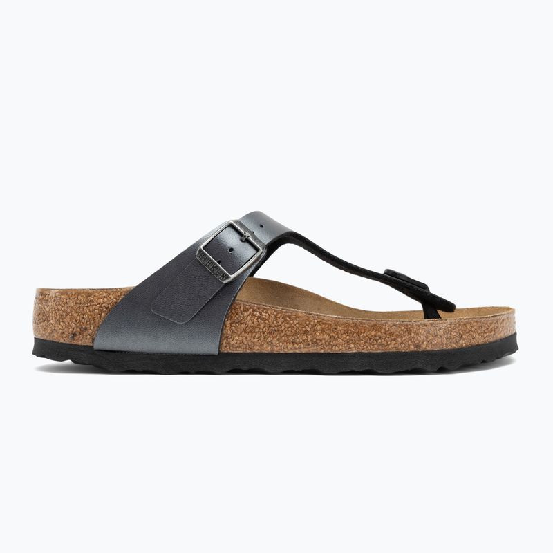 Moteriškos šlepetės per pirštą BIRKENSTOCK Gizeh BF Regular metallic black 2