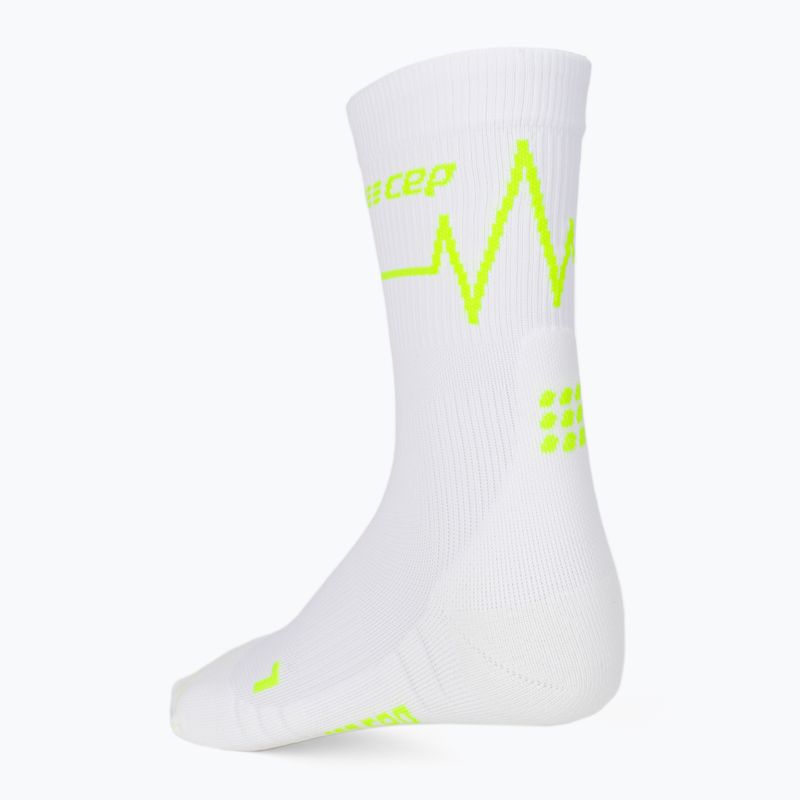 CEP Heartbeat vyriškos kompresinės bėgimo kojinės baltos WP3CPC2 2