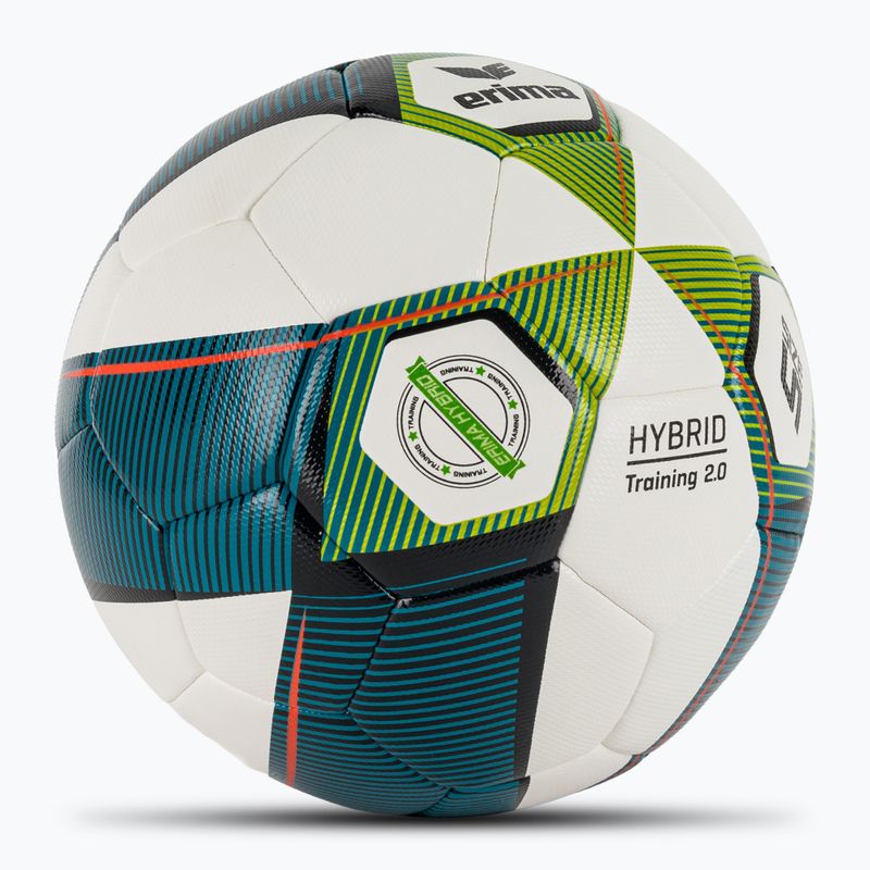 Futbolo kamuolys ERIMA Hybrid Training 2.0 mykonos blue/lime dydis 5 2