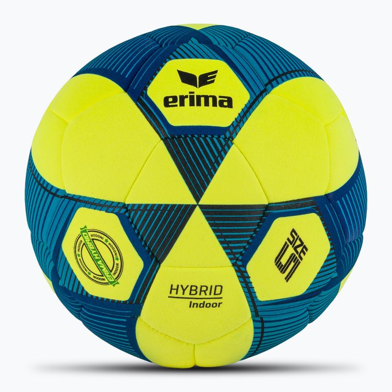 Futbolo kamuolys ERIMA Hybrid Indoor yellow/new royal blue dydis 5