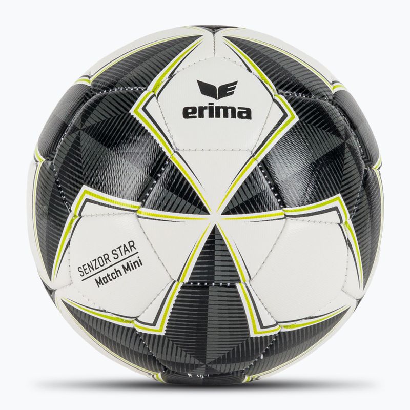Futbolo kamuolys ERIMA Senzor Star Match Mini black/grey dydis 0