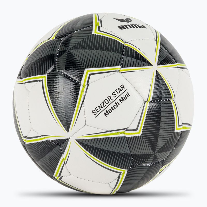 Futbolo kamuolys ERIMA Senzor Star Match Mini black/grey dydis 0 2