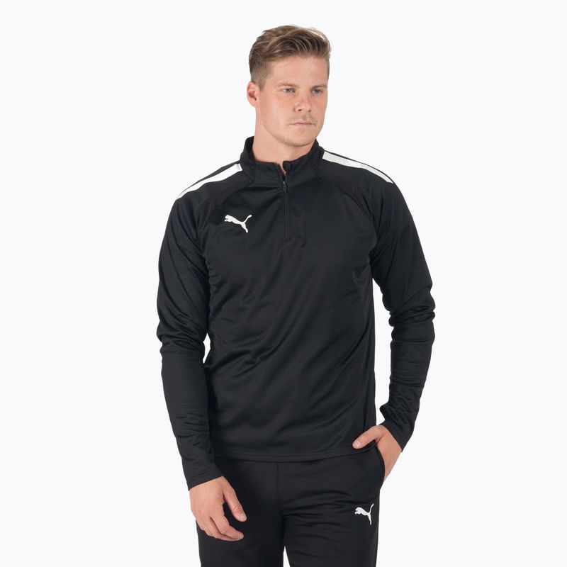 PUMA Teamliga 1/4 Zip Top futbolo marškinėliai juodi 657236 03