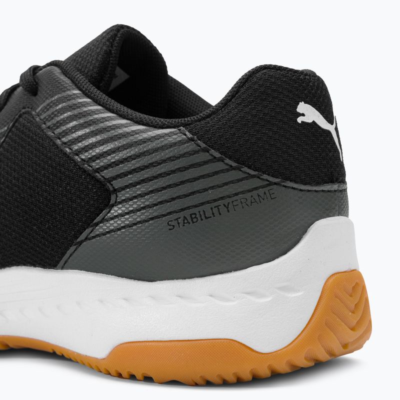 PUMA Varion Jr vaikiški tinklinio bateliai juodai pilki 106585 03 10