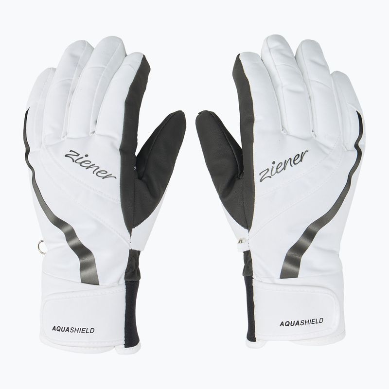 Moteriškos slidininkų pirštinės ZIENER Kitty Aquashield white 3