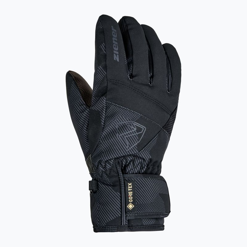 Vaikiškos slidinėjimo pirštinės Ziener Leif-Z GTX black/gray ink camo 2
