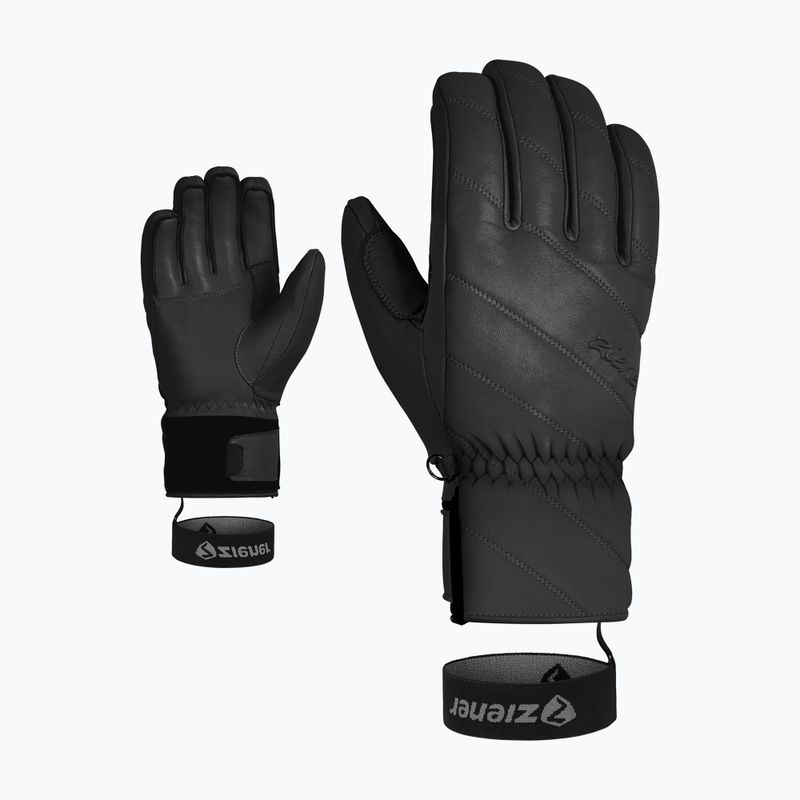 Moteriškos slidininkų pirštinės ZIENER Kuma Aquashield black 7
