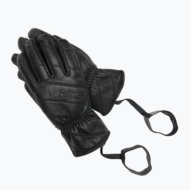 Moteriškos slidininkų pirštinės ZIENER Kuma Aquashield black 6