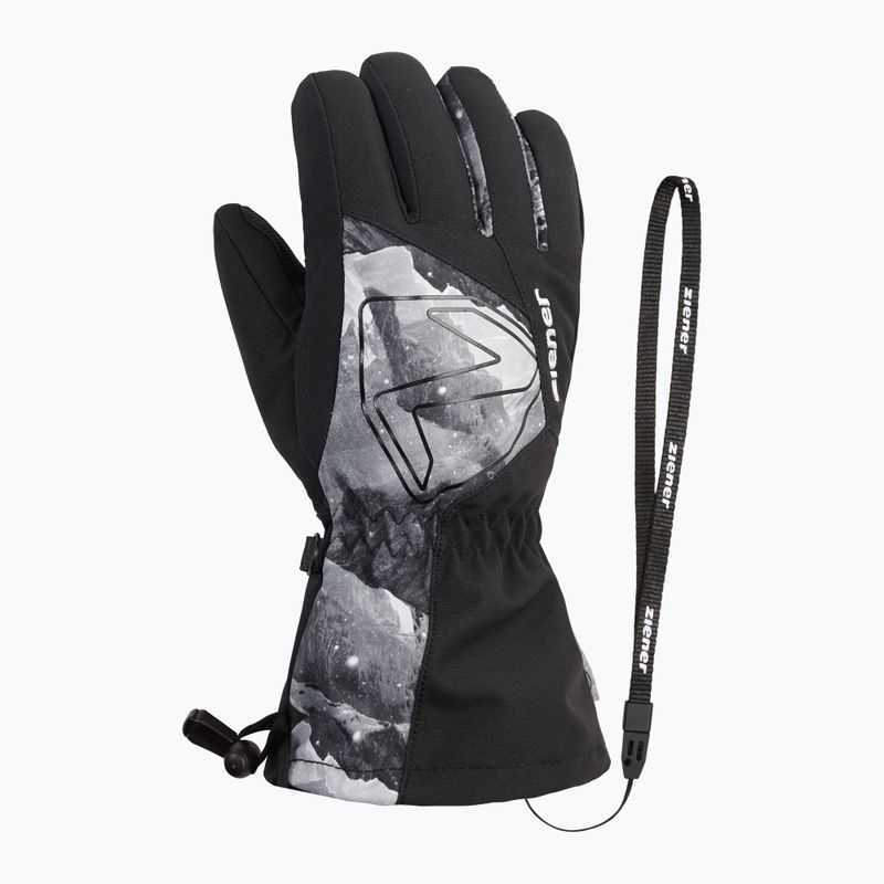 Vaikiškos slidininkų pirštinės ZIENER Laval Aquashield AW black/grey mountain 2