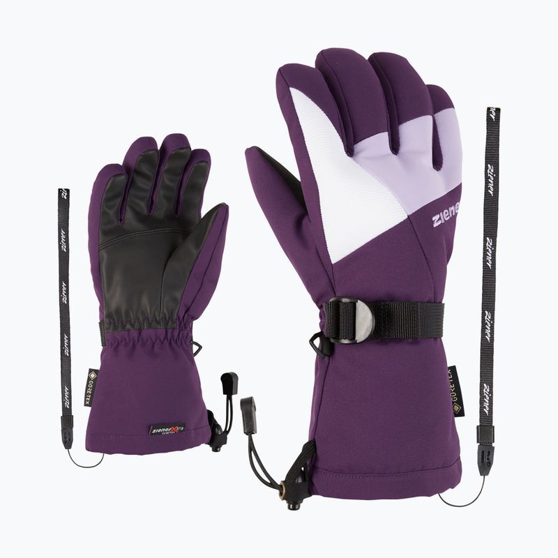 Vaikiškos slidininkų pirštinės ZIENER Lani GTX dark violet 7