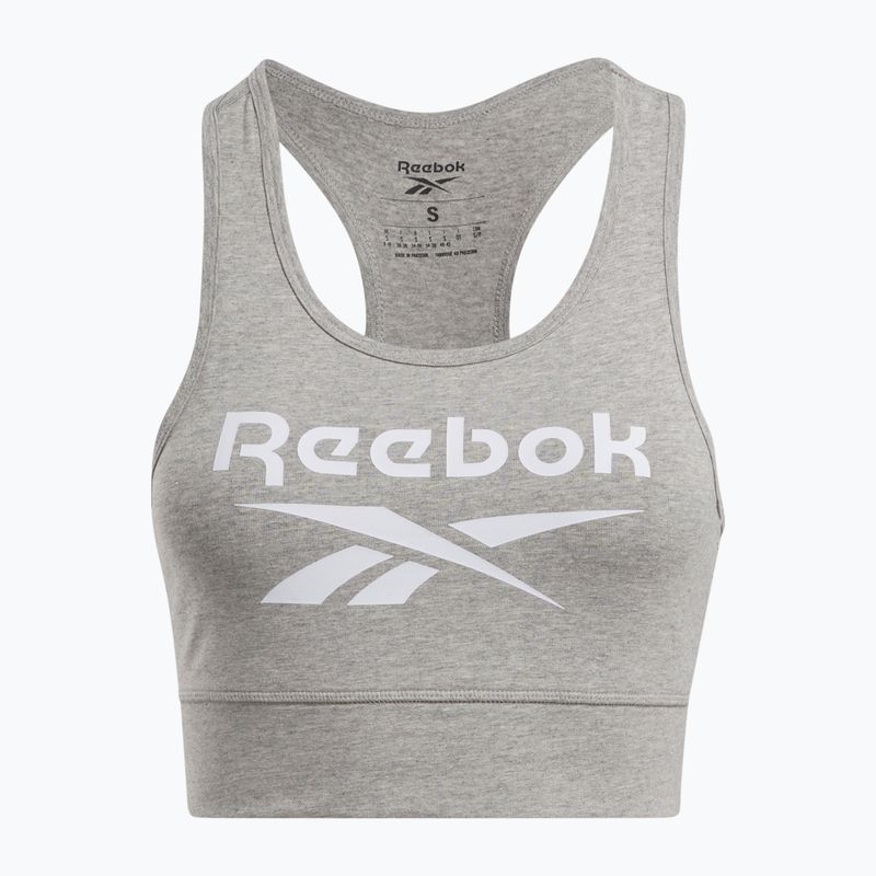 Moteriška treniruočių liemenėlė Reebok Identity Big Logo medium grey heather/white 4