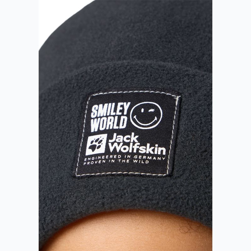 Vaikiška žieminė kepurė Jack Wolfskin Rib Smileyworld Teen granite black 4