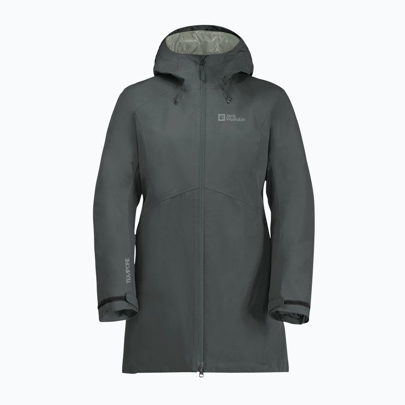 Moteriška striukė nuo lietaus Jack Wolfskin Heidelstein Ins slate green 6