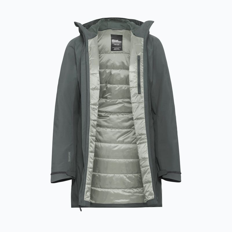 Moteriška striukė nuo lietaus Jack Wolfskin Heidelstein Ins slate green 9