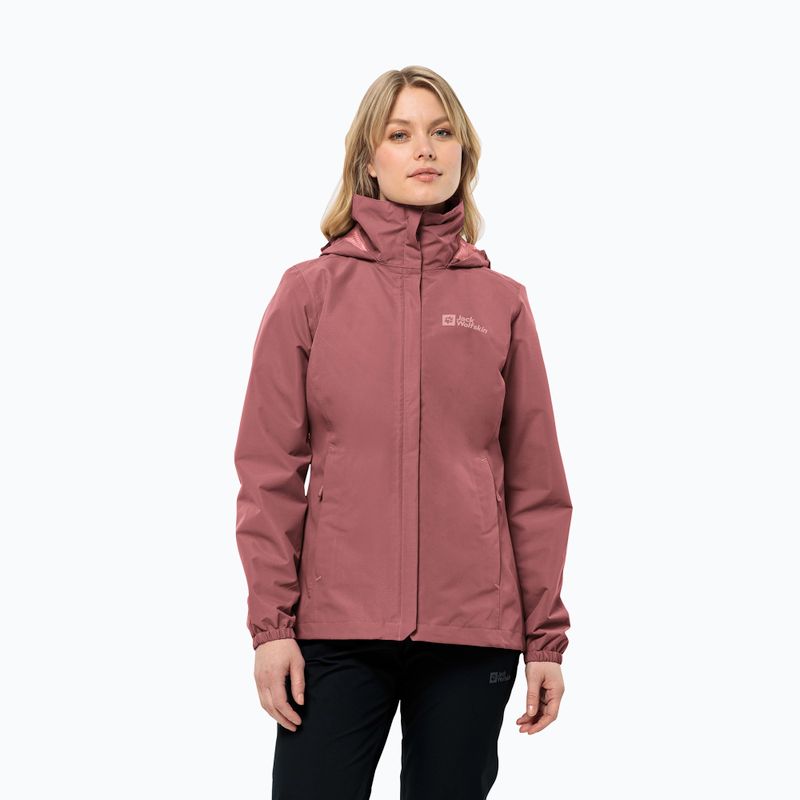 Moteriška striukė nuo lietaus Jack Wolfskin Stormy Point 2L red ochre
