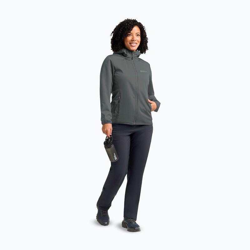 Moteriška softshell striukė Jack Wolfskin Windhain Hoody slate green 2