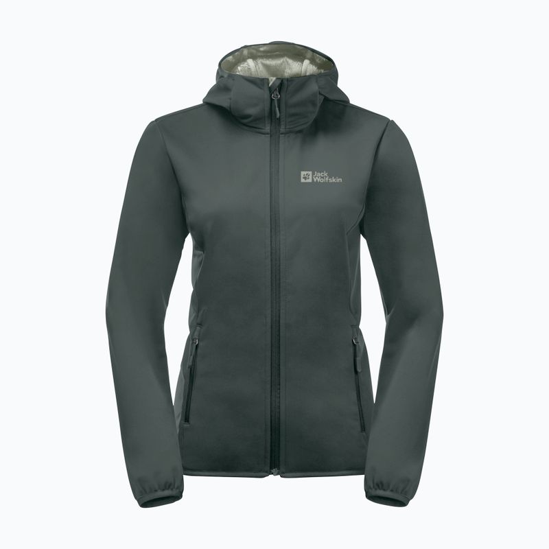 Moteriška softshell striukė Jack Wolfskin Windhain Hoody slate green 8