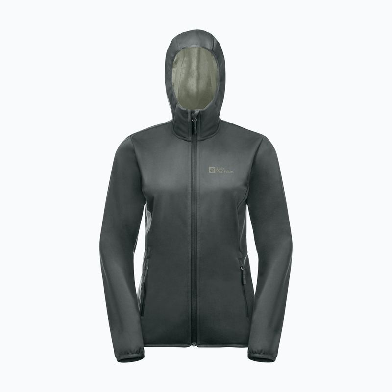 Moteriška softshell striukė Jack Wolfskin Windhain Hoody slate green 9