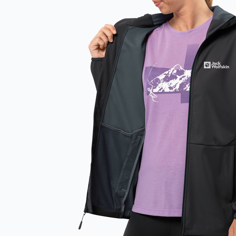 Moteriška softshell striukė Jack Wolfskin Feldberg Hoody black 5