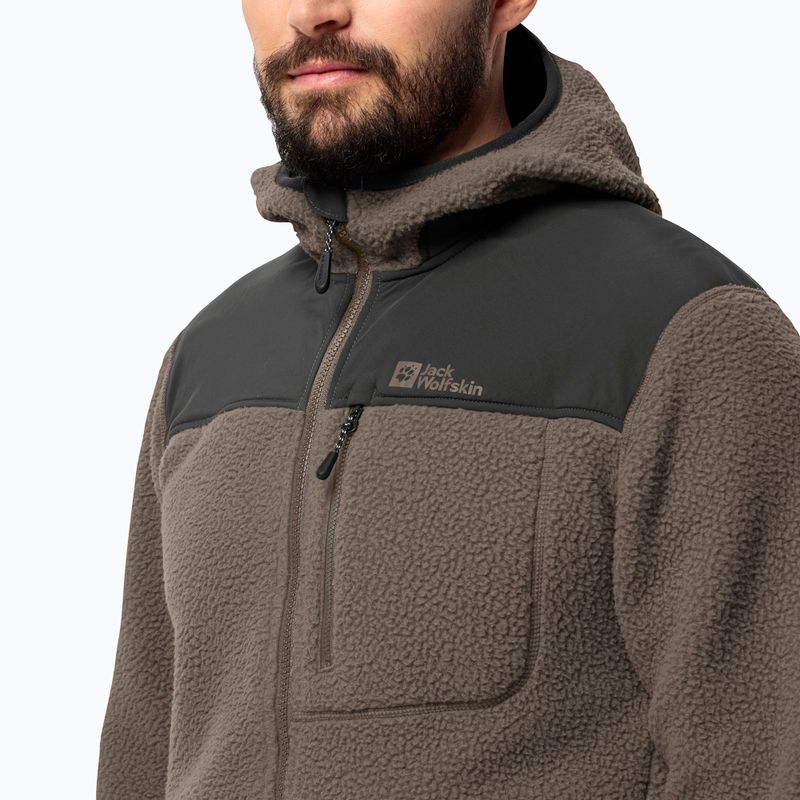 Vyriškas fliso džemperis Jack Wolfskin Kammweg Pile Fz cold coffee 4
