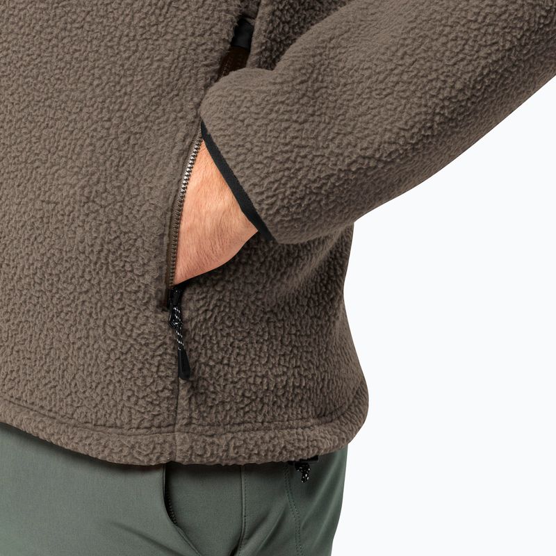 Vyriškas fliso džemperis Jack Wolfskin Kammweg Pile Fz cold coffee 5