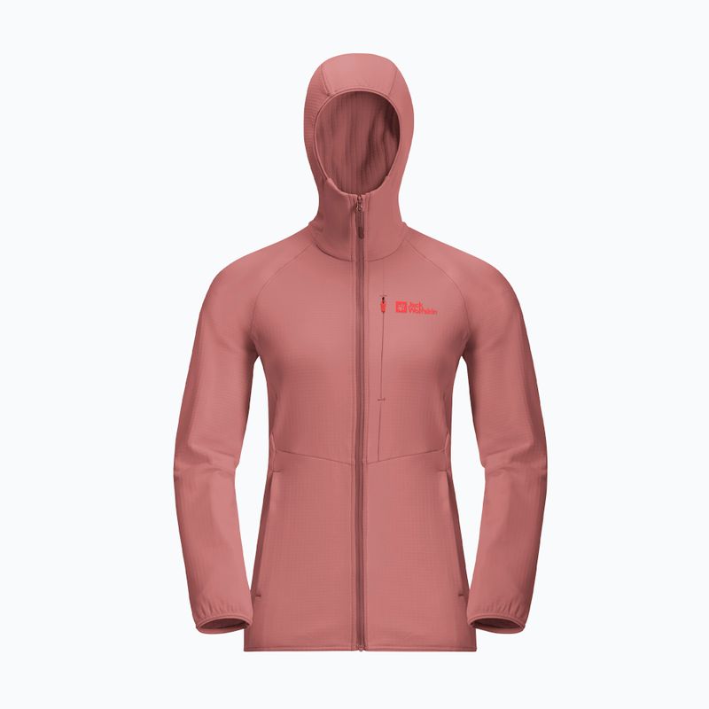 Moteriškas fliso džemperis Jack Wolfskin Kolbenberg Hooded Fz mineral red 8