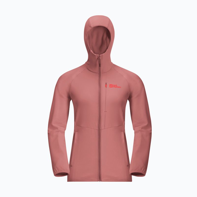 Moteriškas fliso džemperis Jack Wolfskin Kolbenberg Hooded Fz mineral red 9