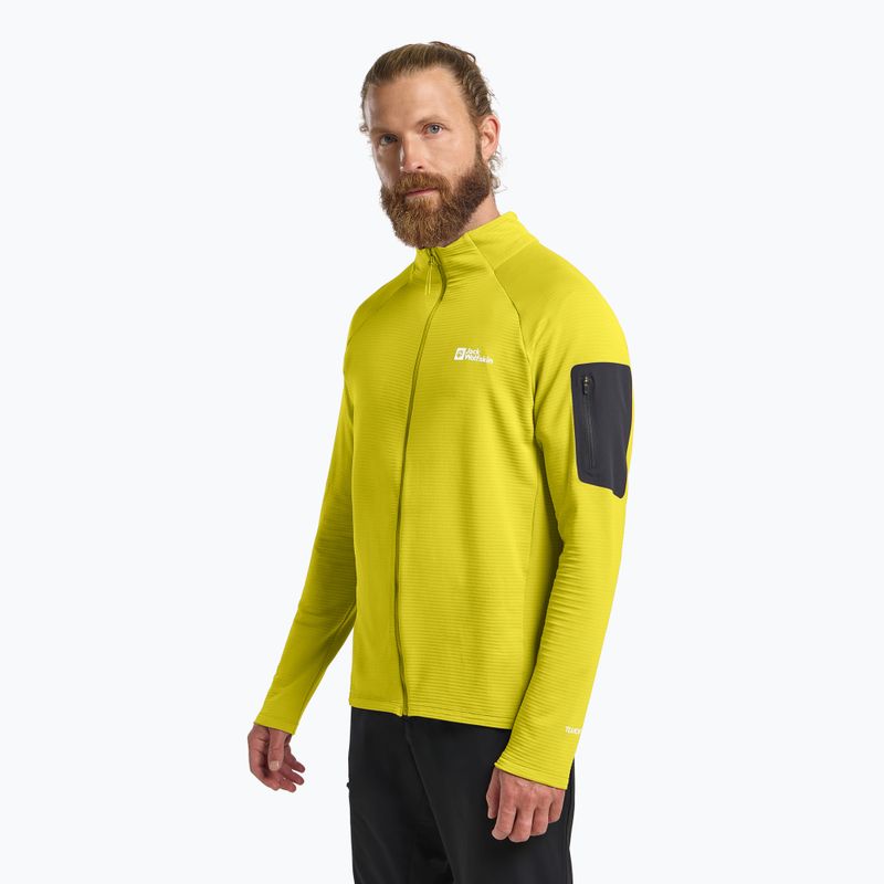 Vyriškas žygio džemperis Jack Wolfskin Prelight Full Zip chartreuse