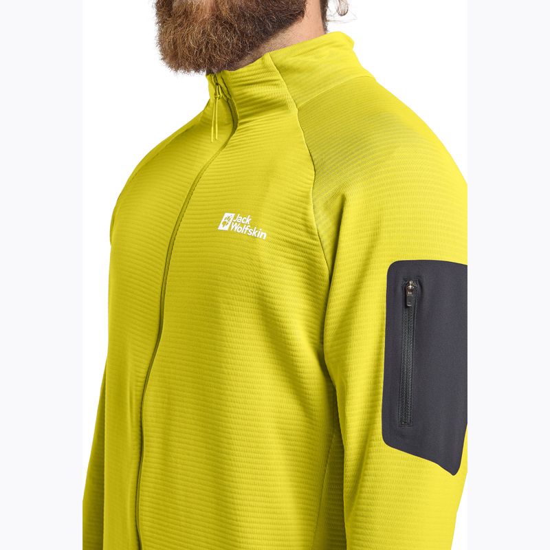 Vyriškas žygio džemperis Jack Wolfskin Prelight Full Zip chartreuse 4