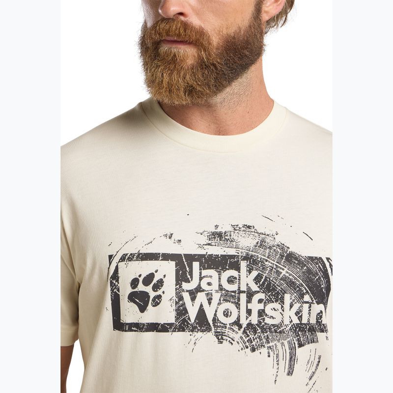 Vyriški marškinėliai Jack Wolfskin Jack Wolfskin Brand T wood cotton white 4