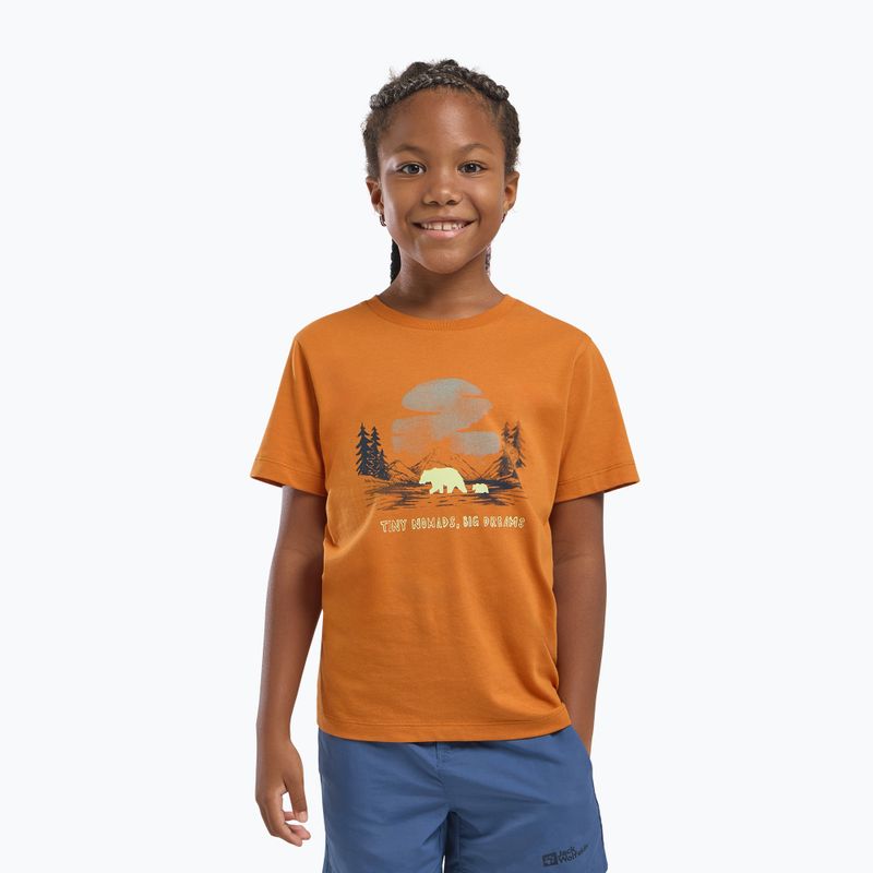 Vaikiški marškinėliai Jack Wolfskin Graphic Cotton T print soft amber 5