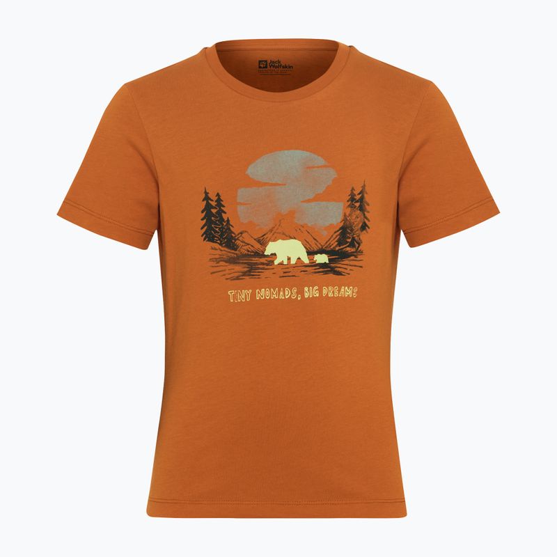 Vaikiški marškinėliai Jack Wolfskin Graphic Cotton T print soft amber 7