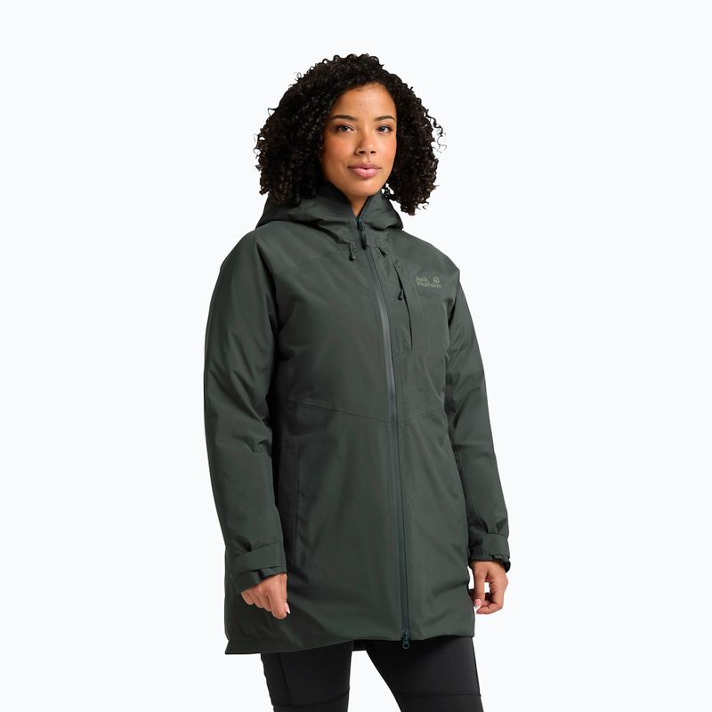 Moteriška striukė nuo lietaus Jack Wolfskin Icecape 2L Down Ins Rds slate green