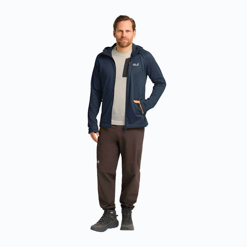 Vyriškas žygio džemperis Jack Wolfskin Peak District Hooded Full Zip midnight sky 2