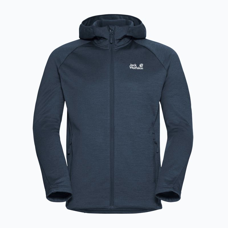 Vyriškas žygio džemperis Jack Wolfskin Peak District Hooded Full Zip midnight sky 7