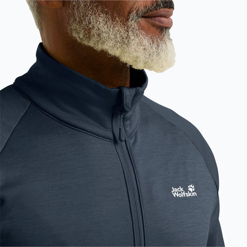 Vyriškas žygio džemperis Jack Wolfskin Peak District Full Zip midnight sky 4