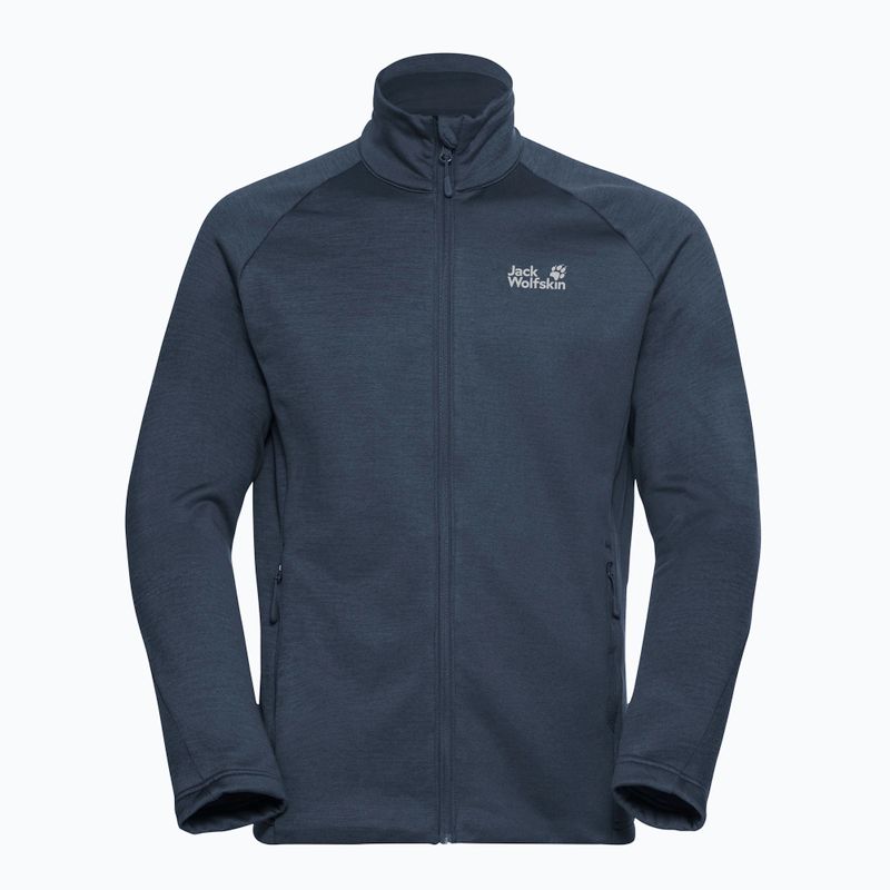 Vyriškas žygio džemperis Jack Wolfskin Peak District Full Zip midnight sky 7