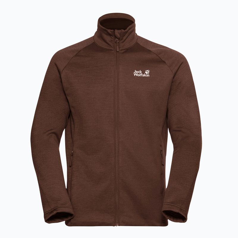 Vyriškas žygio džemperis Jack Wolfskin Peak District Full Ziphot choc 7