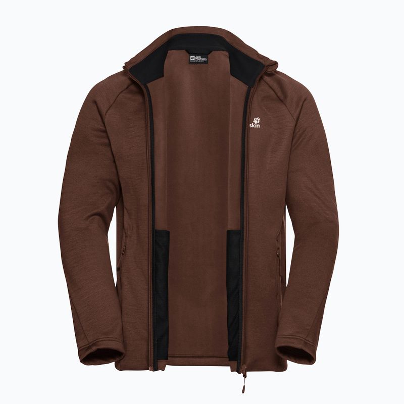 Vyriškas žygio džemperis Jack Wolfskin Peak District Full Ziphot choc 9
