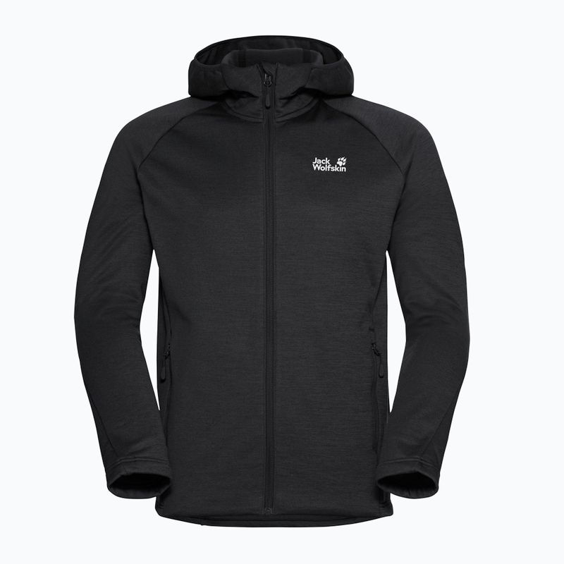 Vyriškas žygio džemperis Jack Wolfskin Peak District Hooded Full Zip black 7