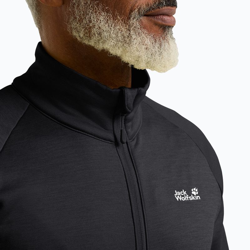 Vyriškas žygio džemperis Jack Wolfskin Peak District Full Zip black 4