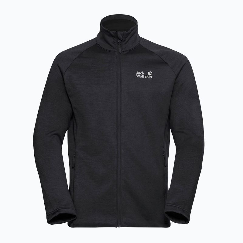 Vyriškas žygio džemperis Jack Wolfskin Peak District Full Zip black 7