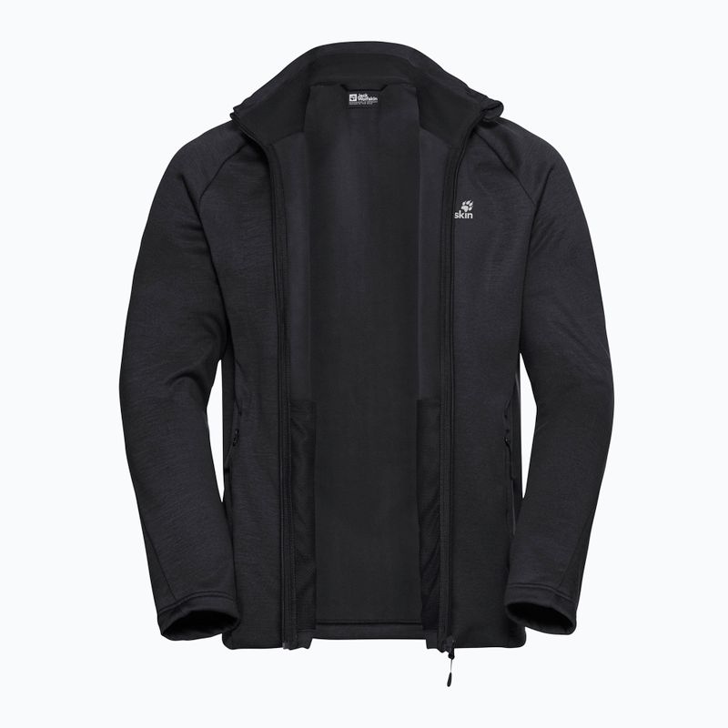 Vyriškas žygio džemperis Jack Wolfskin Peak District Full Zip black 9