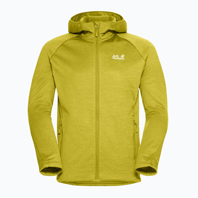 Vyriškas žygio džemperis Jack Wolfskin Peak District Hooded Full Zip chartreuse 7