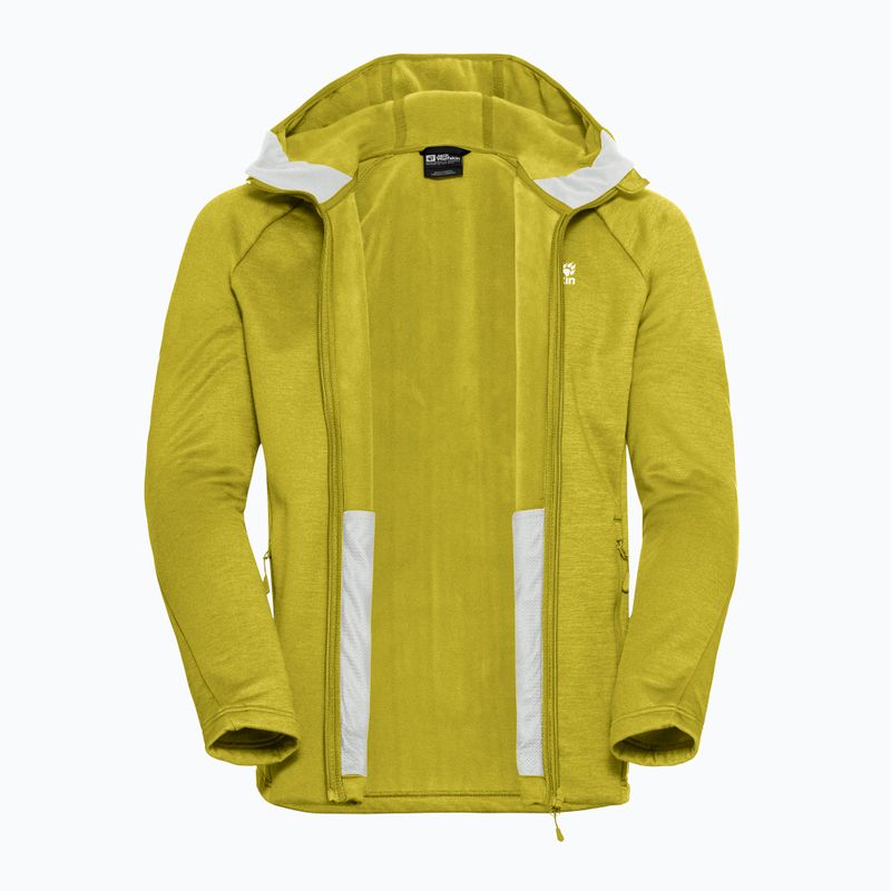 Vyriškas žygio džemperis Jack Wolfskin Peak District Hooded Full Zip chartreuse 9