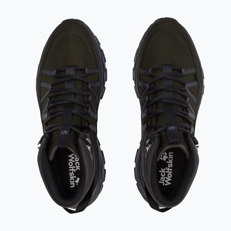 Vyriški turistiniai batai Jack Wolfskin Wild Hike Texapore Mid obsidian moss 3