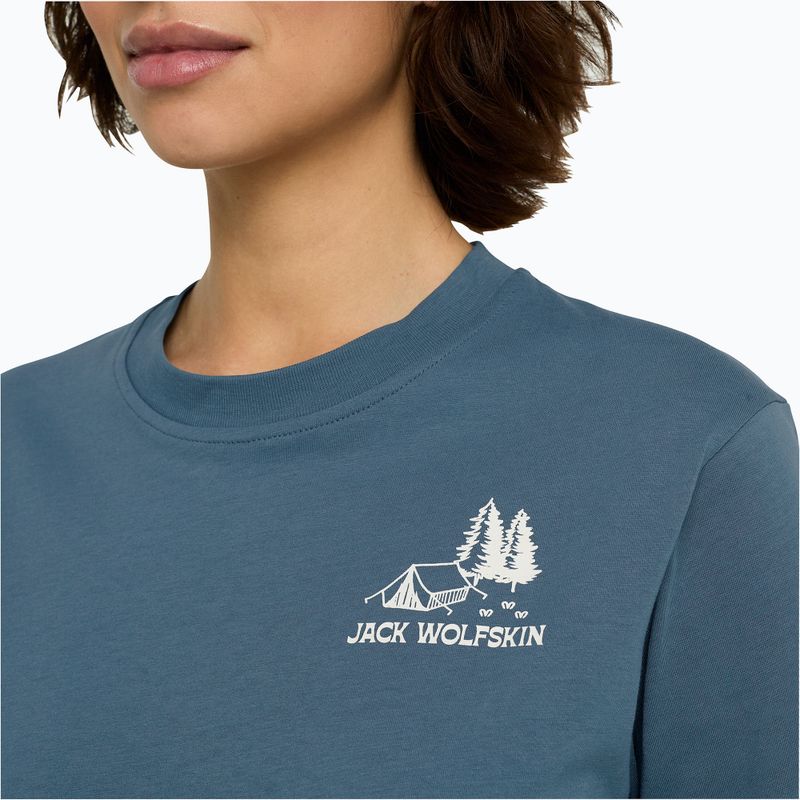 Moteriški marškinėliai Jack Wolfskin Cadena tent aluminium blue 4