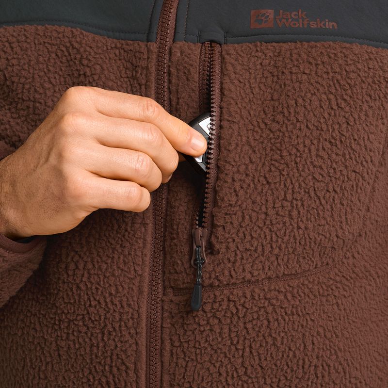 Vyriškas fliso džemperis Jack Wolfskin Kammweg Pile Fz hot choc 5