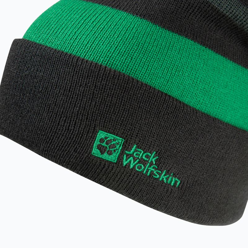 Vaikiška žieminė kepurė Jack Wolfskin Stripy Knit slate green/mystic 3